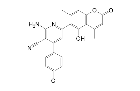 2-Amino-4-(4-chlorophenyl)-6-(5-hydroxy-4,7-dimethyl-2-oxo-2H-chromen-6-yl)nicotine-nitrile