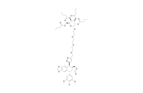 #23A;4-BETA-{4''-[1'''-(2''',3''',4''',6'''-TETRA-O-BUTYRYL-ALPHA-D-GALACTOPYRANOSYLOXY)-3,6,9-TRIOXADEC-10-YL]-1,2,3-TRIAZOL-1-YL}-4-DEOXY-4'-DEMETHYLPODOPHYLLOTOXI