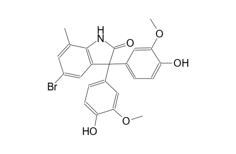 5-bromo-3,3-bis(4-hydroxy-3-methoxyphenyl)-7-methyl-1,3-dihydro-2H-indol-2-one