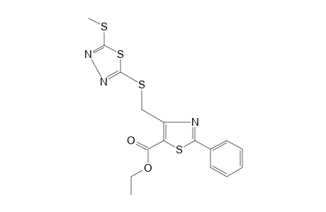 4-{{[5-(methylthio)-1,3,4-thiadiazol-2-yl]thio}methyl}-2-phenyl-5-thiazolecarboxylic acid, ethyl ester