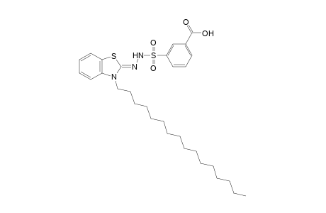 m-Sulfobenzoic acid, m-[(3-hexadecyl-2-benzothiazolinylidene)hydrazide]