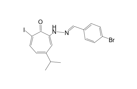 p-bromobenzaldehyde, (6-iodo-3-isopropyl-7-oxo-1,3,5-cycloheptatrien-1-yl)hydrazone