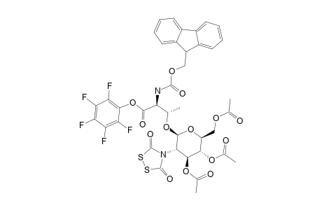 #10;N(ALPHA)-(9-FLUORENYLMETHYLOXYCARBONYL)-THREONINE-(3,4,6-TRI-O-ACETYL-2-DEOXY-2-(DITHIASUCCINOYLAMINO)-BETA-D-GLUCOPYRANOSE)-O-PENTAFLUOROPHENYLESTER