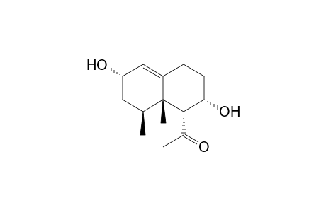 LAEVINOL_B;6-ALPHA-ACETYL-4-BETA,5-BETA-DIMETHYL-1-(10)-ENE-2-ALPHA,7-ALPHA-DIHYDROXYDECALIN