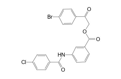 Benzoic acid, 3-[(4-chlorobenzoyl)amino]-, 2-(4-bromophenyl)-2-oxoethyl ester