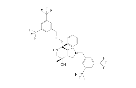 2-[3,5-bis(trifluoromethyl)benzyl]-4.alpha.-({[3,5-bis(trifluoromethyl)benzyl]oxy}methyl-7.beta.-methyl-4-.beta.-phenyl-3a.alpha.,7a.alpha.-octahydro-1H-pyrrolo[3,4-c]pyridin-7-.alpha.-ol