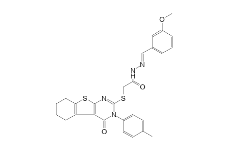 N'-[(E)-(3-methoxyphenyl)methylidene]-2-{[3-(4-methylphenyl)-4-oxo-3,4,5,6,7,8-hexahydro[1]benzothieno[2,3-d]pyrimidin-2-yl]sulfanyl}acetohydrazide