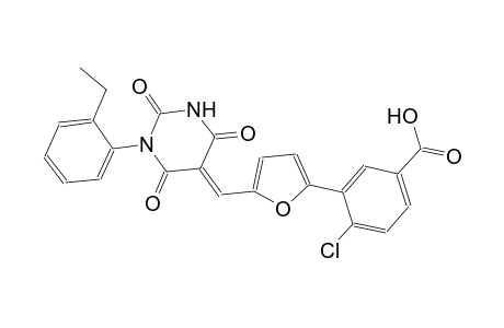 4-chloro-3-{5-[(E)-(1-(2-ethylphenyl)-2,4,6-trioxotetrahydro-5(2H)-pyrimidinylidene)methyl]-2-furyl}benzoic acid