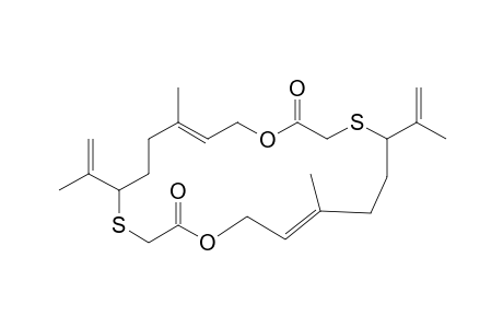2,12-Dioxa-9,19-dithia-5,15-dimethyl-8,18-bis(isop[ropenyl)-4,14-cycloeicosadiene-1,11-dione