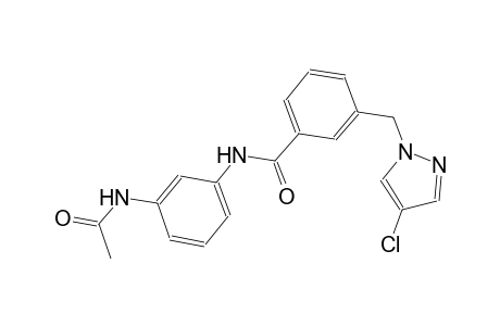 N-[3-(acetylamino)phenyl]-3-[(4-chloro-1H-pyrazol-1-yl)methyl]benzamide