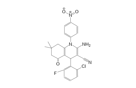 2-amino-4-(2-chloro-6-fluorophenyl)-7,7-dimethyl-1-(4-nitrophenyl)-5-oxo-1,4,5,6,7,8-hexahydro-3-quinolinecarbonitrile