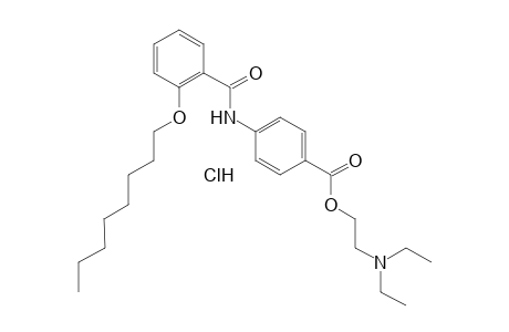 p-[o-(octyloxy)benzamide]benzoic acid, 2-(diethylamino)ethyl ester, hydrochloride