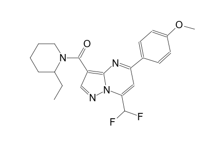 7-(difluoromethyl)-3-[(2-ethyl-1-piperidinyl)carbonyl]-5-(4-methoxyphenyl)pyrazolo[1,5-a]pyrimidine