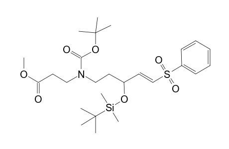 (E)-Methyl 4-aza-4-(tert-butoxycarbonyl)-9-(phenylsulfonyl)-7-[(tert-butyldimethylsilyl)oxy]non-8-enoate