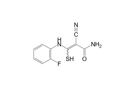 2-Cyano-3-(o-fluoroanilino)-3-mercaptoacrylamide