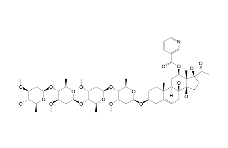 ROSTRATAMINE-3-O-BETA-D-OLEANDROPYRANOSYL-(1->4)-BETA-D-OLEANDROPYRANOSYL-(1->4)-BETA-D-CYMAROPYRANOSYL-(1->4)-BETA-D-CYMAROPYRANOSIDE