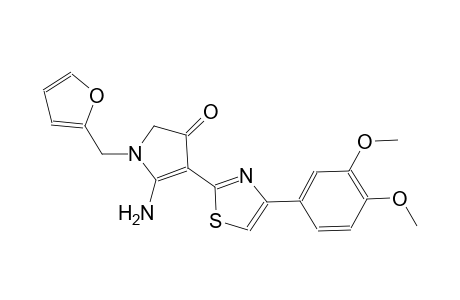 3H-pyrrol-3-one, 5-amino-4-[4-(3,4-dimethoxyphenyl)-2-thiazolyl]-1-(2-furanylmethyl)-1,2-dihydro-