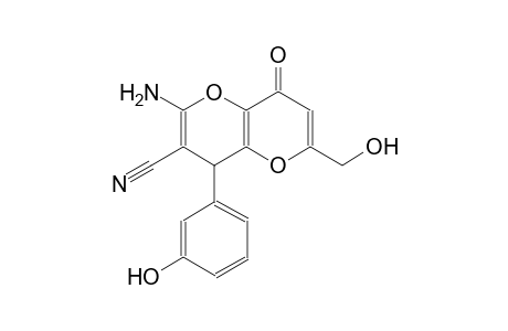 pyrano[3,2-b]pyran-3-carbonitrile, 2-amino-4,8-dihydro-6-(hydroxymethyl)-4-(3-hydroxyphenyl)-8-oxo-