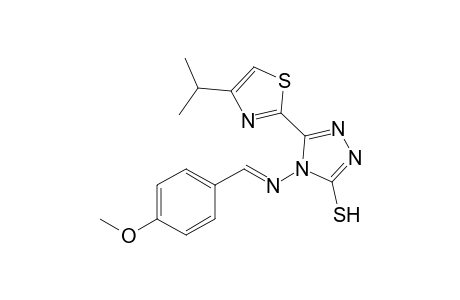 4-(4-Methoxybenzylideneamino)-5-(4-isopropylthiazol-2-yl)-4H-1,2,4-triazole-3-thiol