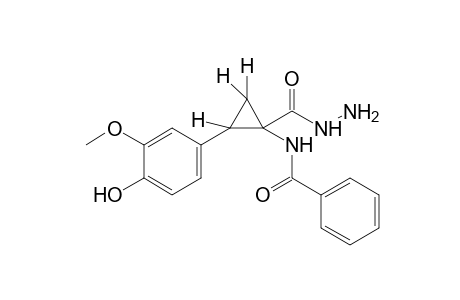 1-benzamido-2-(4-hydroxy-3-methoxyphenyl)cyclopropanecarboxylic acid, hydrazide
