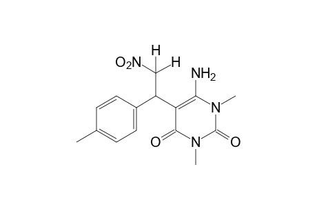 6-amino-1,3-dimethyl-5-[p-methyl-alpha-(nitromethyl)benzyl]uracil