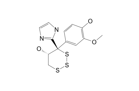 (-)-TRANS-5-HYDROXY-4-(4'-HYDROXY-3'-METHOXYPHENYL)-4-(2''-IMIDAZOLYL)-1,2,3-TRITHIANE