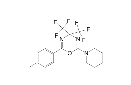 2-(4-Methylphenyl)-6-(1-piperidinyl)-4,4-bis(trifluoromethyl)-4H-1,3,5-oxadiazine