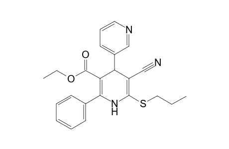5-cyano-2-phenyl-6-(propylthio)-4-(3-pyridinyl)-1,4-dihydropyridine-3-carboxylic acid ethyl ester