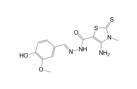 4-amino-N'-[(E)-(4-hydroxy-3-methoxyphenyl)methylidene]-3-methyl-2-thioxo-2,3-dihydro-1,3-thiazole-5-carbohydrazide