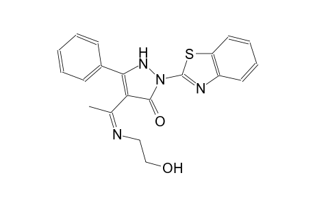 3H-pyrazol-3-one, 2-(2-benzothiazolyl)-1,2-dihydro-4-[(1Z)-1-[[(Z)-2-hydroxyethyl]imino]ethyl]-5-phenyl-