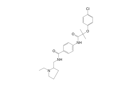 2-(p-chlorophenoxy)-4-{[(1-ethyl-2-pyrrolidinyl)methyl]carbamoyl}-2-methylpropionanilide