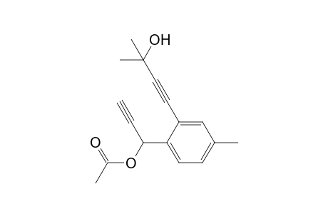 1-(2-(3-hydroxy-3-methylbut-1-yn-1-yl)-4-methylphenyl)prop-2-yn-1-yl acetate