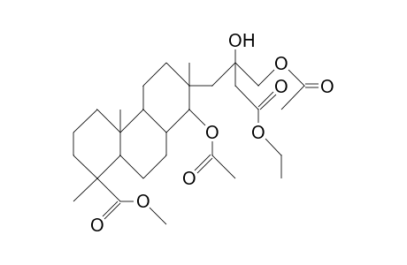 14-Acetoxy-16-acetoxymethyl-16-ethoxycarbonylmet hyl-16-hydroxy-18-isopimaranoic acid, methyl ester