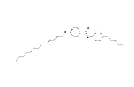 4-Tetradecyloxybenzenethiolic acid, S-(4-pentylphenyl)- ester