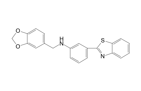 N-(1,3-Benzodioxol-5-ylmethyl)-3-(1,3-benzothiazol-2-yl)aniline