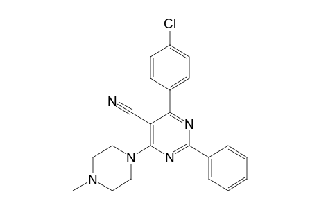 4-(p-CHLOROPHENYL)-6-(4-METHYL-1-PIPERAZINYL)-2-PHENYL-5-PYRIMIDINECARBONITRILE