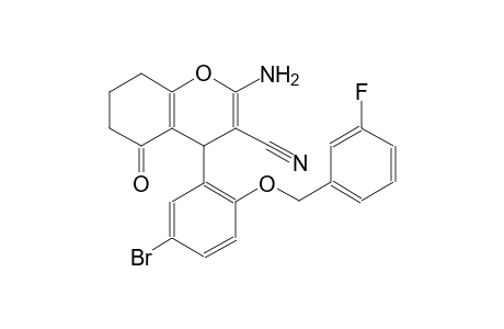 2-amino-4-{5-bromo-2-[(3-fluorobenzyl)oxy]phenyl}-5-oxo-5,6,7,8-tetrahydro-4H-chromene-3-carbonitrile