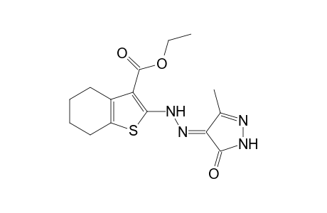 (E)-Ethyl 2-(2-(3-methyl-5-oxo-1H-pyrazol-4(5H)-ylidene)hydrazinyl)-4,5,6,7-tetra-hydrobenzo[b]thiophene-3-carboxylate