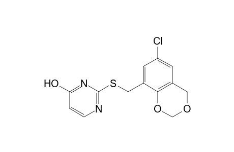 2-{[(6-chloro-1,3-benzodioxan-8-yl)methyl]thio}-4-pyrimidinol