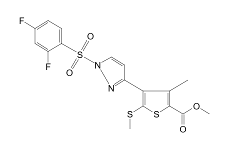 4-{1-[(2,4-difluorophenyl)sulfonyl]pyrazol-3-yl}-3-methyl-5-(methylthio)-2-thiophenecarboxylic acid, methyl ester