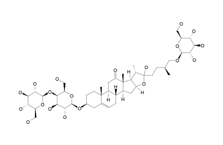 #4;(25S)-KINGIANOSIDE-C;(25S)-[(3-O-BETA-D-GLUCOPYRANOSYL-(1->4)-BETA-D-GALACTOPYRANOSYL)-OXY]-26-[(BETA-D-GLUCOPYRANOSYL)-OXY]-22-XI-HYDROXYFUROST-5-EN-12-ONE