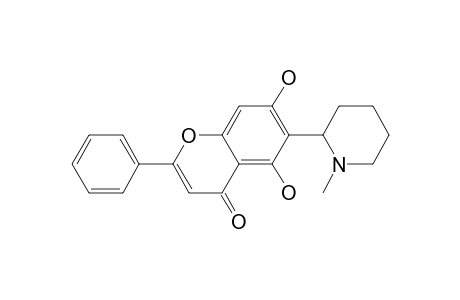 4H-1-Benzopyran-4-one, 5,7-dihydroxy-6-(1-methyl-2-piperidinyl)-2-phenyl-, (+)-