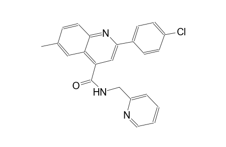 2-(4-chlorophenyl)-6-methyl-N-(2-pyridinylmethyl)-4-quinolinecarboxamide