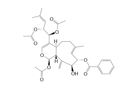 benzoic acid [(1S,4E,6S,7S,9R,10R)-10-acetoxy-13-[(1S,2R)-1,2-diacetoxy-4-methyl-pent-3-enyl]-7-hydroxy-4-methyl-8-methylene-11-oxabicyclo[7.4.0]trideca-4,12-dien-6-yl] ester