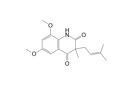 6,8-dimethoxy-3-methyl-3-(3'-methylbut-2'-enyl)-1H-quinoline-2,4-dione