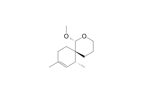 (-)-(1R*,6R*,7R*)-1-methoxy-7,9-dimethyl-2-oxaspiro[5.5]undec-8-ene