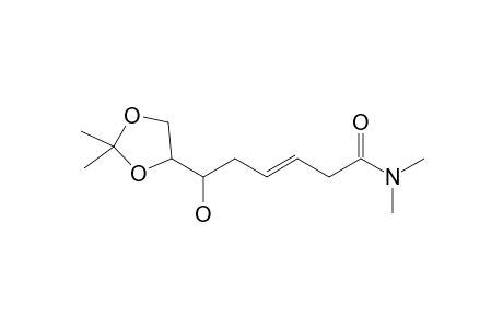 N,N-Dimethyl-6-hydroxy-6-[2',2'-dimethyl-1',3'-dioxolan-4'-yl]hex-3-enoic acid-amide