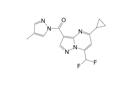 5-cyclopropyl-7-(difluoromethyl)-3-[(4-methyl-1H-pyrazol-1-yl)carbonyl]pyrazolo[1,5-a]pyrimidine