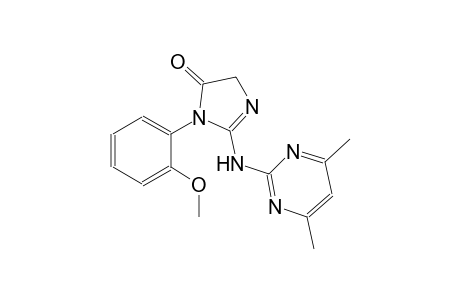 4H-imidazol-4-one, 2-[(4,6-dimethyl-2-pyrimidinyl)amino]-3,5-dihydro-3-(2-methoxyphenyl)-