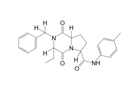 2-benzyl-1,4-dioxo-3-ethyloctahydropyrrolo[1,2-a]pyrazin-6-carboxy-p-toluidide